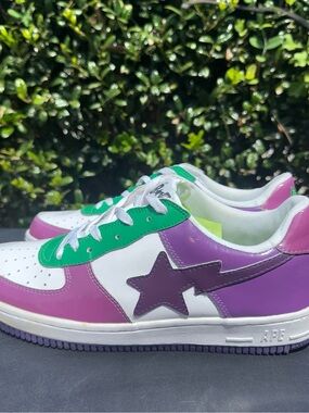 BAPE Bapesta Low 'Grape Fanta' Low-Top Sneakers Purple/Green/White Men Size 12